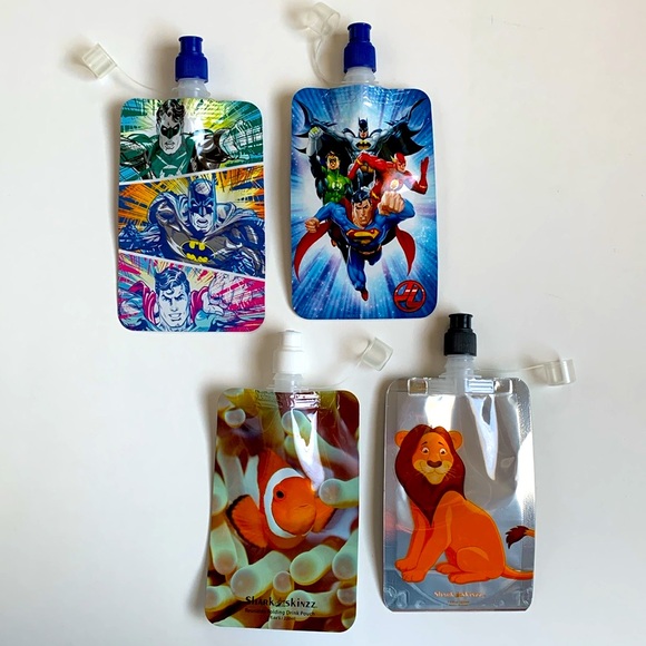 NWOT Kids Drink Pouch Bundle of 4 Travel On-the-Go - Picture 3 of 11